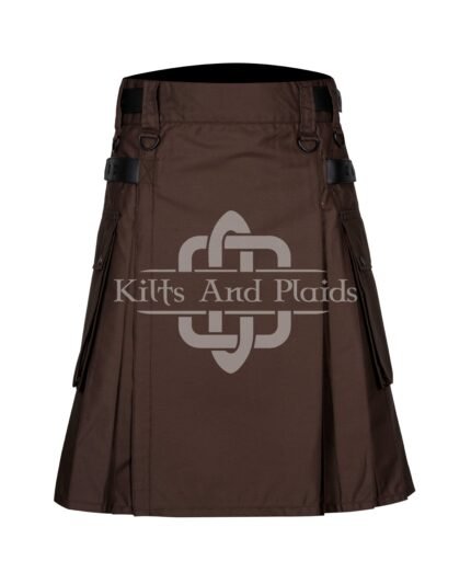 Brown Utility Cotton Kilt