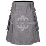 Gray Tweed Utility Kilt