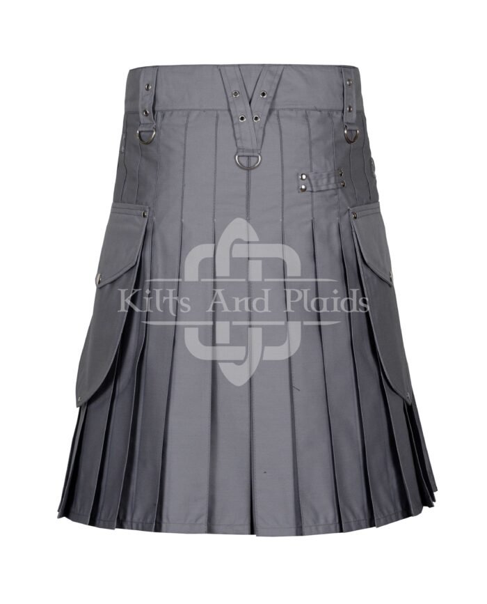 Grey Utility Cotton Kilt