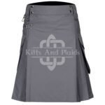 Grey Utility Cotton Kilt