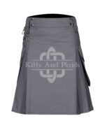 Grey Utility Cotton Kilt