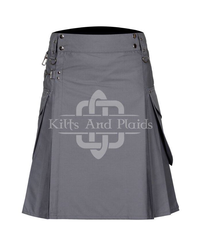 Grey Utility Cotton Kilt