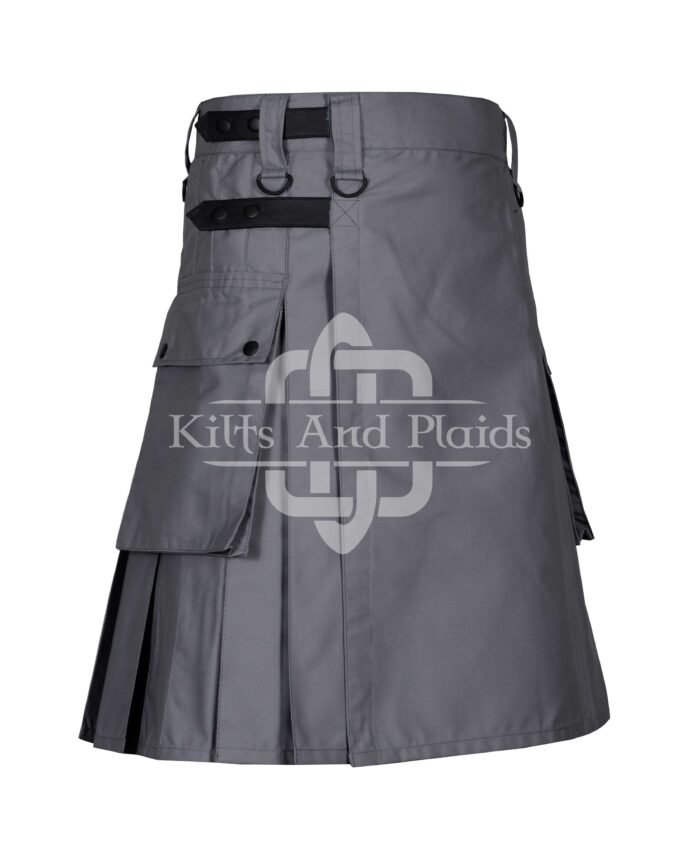 Grey Utility Cotton Kilt