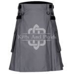 Grey Utility Cotton Kilt