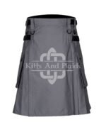 Grey Utility Cotton Kilt