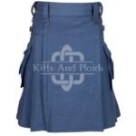 Lovat Blue Wool Utility Kilt