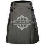 Olive Green Utility Cotton Kilt