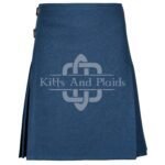 Smoking Blue Wool 8 Yard Kilt
