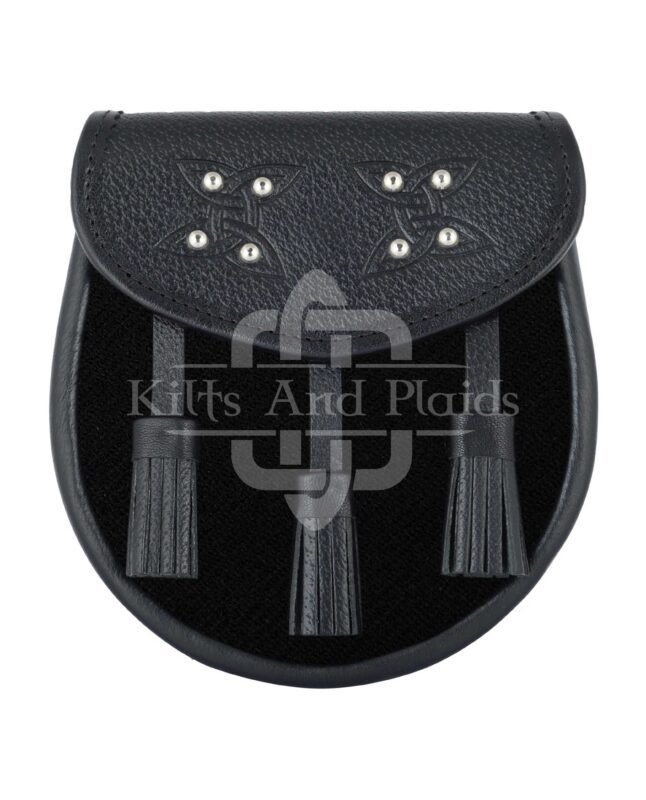 Solid Black Tartan Sporran