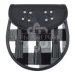 White Black Rob Roy Tartan Sporran
