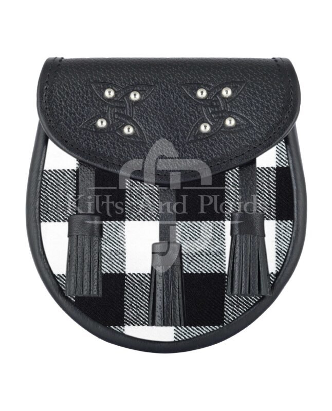 White Black Rob Roy Tartan Sporran