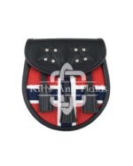 Scottish Semi Dress Leather Flag Sporran