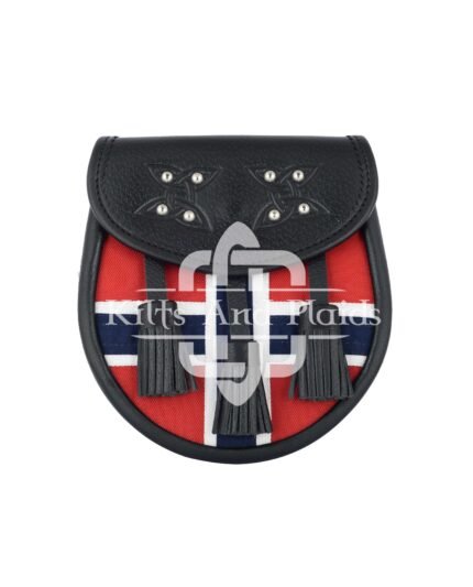 Scottish Semi Dress Leather Flag Sporran