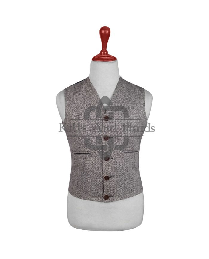 Men's Outfit Grey Tweed Waistcoat