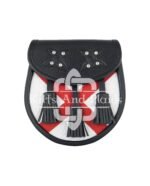Scottish Semi Dress Leather St Andrew's Flag Sporran