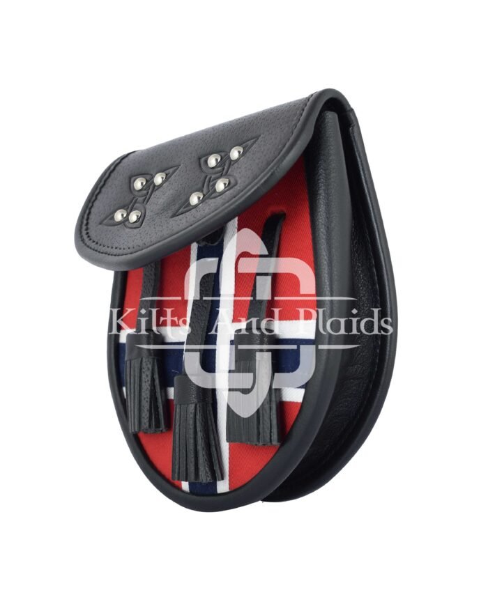 Scottish Semi Dress Leather Flag Sporran
