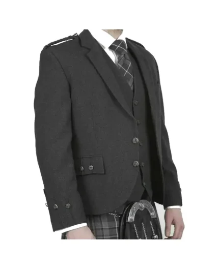 Charcoal Grey Wool Argyll Jacket