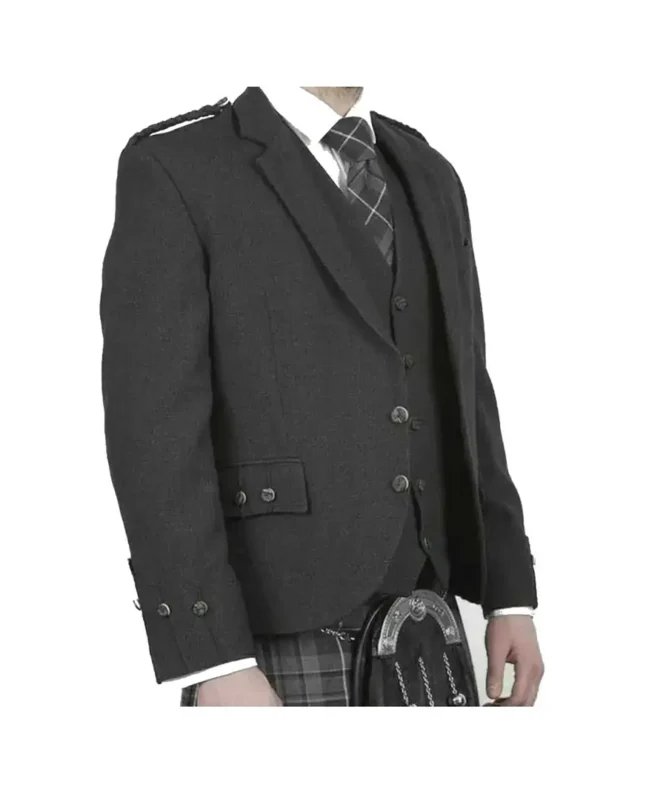 Charcoal Grey Wool Argyll Jacket