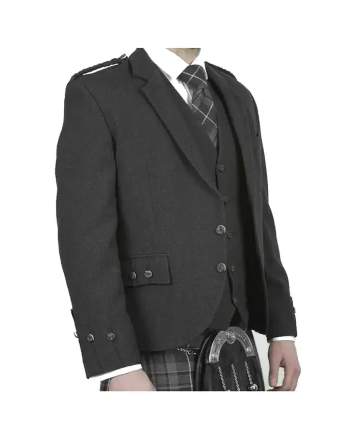 Charcoal Grey Wool Argyll Jacket