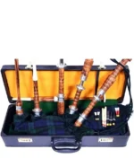 Scottish Bagpipe Black Watch Tartan Silver Plain Mounts