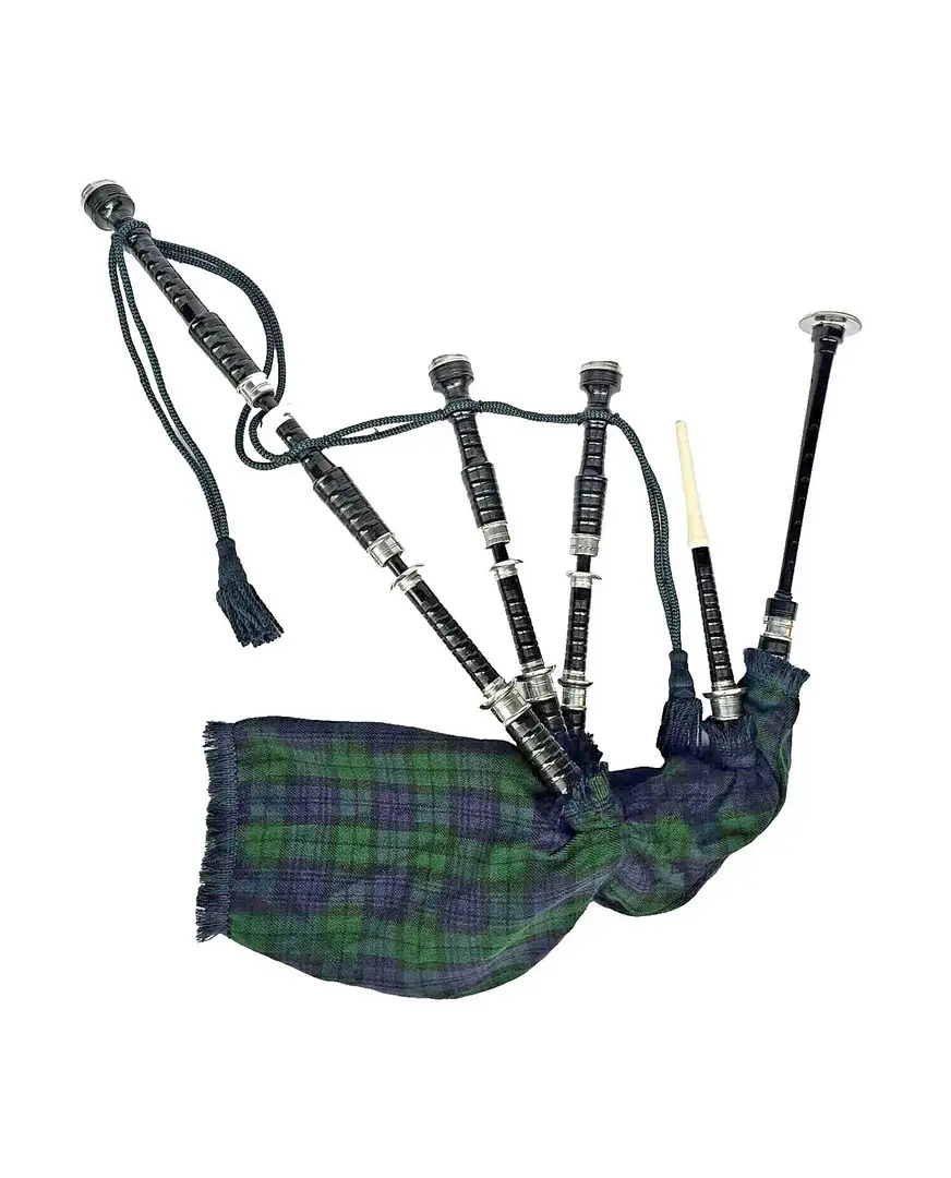 Scottish Great Highland Bagpipe Black Finish with Silver mounts Scottish Great Highland Bagpipe Black Finish with Silver mounts