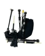 Scottish Great Highland Bagpipes Silver Black Rosewood Mounts