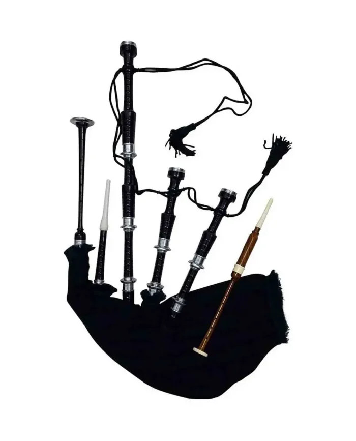 Scottish Silver Mount Rosewood Black Bagpipes