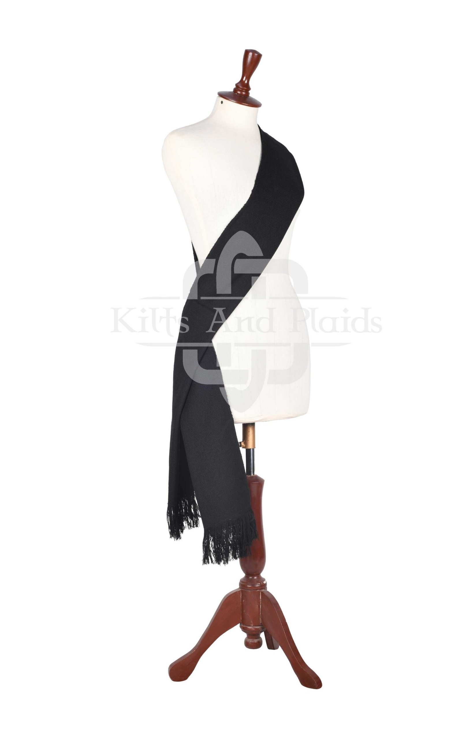 Women Tartan Solid Black Sashes