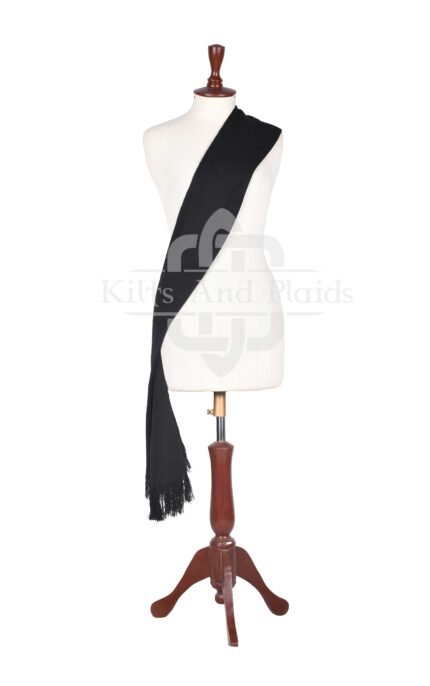 Women Tartan Solid Black Sashes