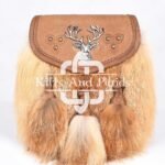 Brown Leather Stag Head Real Fur Sami Dress Sporran