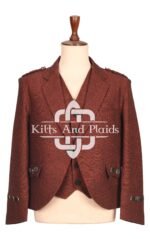 Men’s Maroon Tweed Jacket and Waistcoat