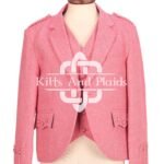 Women's Pink Subtle herringbone blazer Jacket and waistcoat