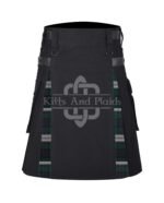 Black Watch Tartan Black Cotton Hybrid Utility Kilt
