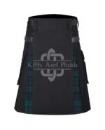 Black Watch Tartan Black Cotton Hybrid Utility Kilt