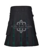 Black Watch Tartan Black Cotton Hybrid Utility Kilt