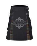 Black Watch Tartan Black Cotton Hybrid Utility Kilt