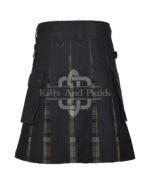 Black Watch Tartan Black Cotton Hybrid Utility Kilt