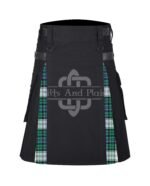 Black Watch Tartan Black Cotton Hybrid Utility Kilt