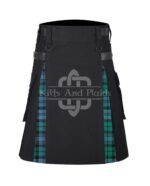 Black Watch Tartan Black Cotton Hybrid Utility Kilt