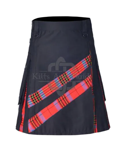 Black Cotton Leslie Red Hybrid Kilt