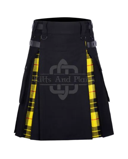 Black Cotton Macleod of Lewis Hybrid Kilt