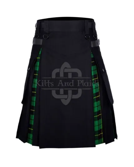Black Cotton Wallace Hunting Hybrid Kilt