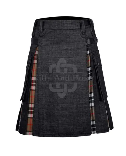 Black Denim Camel of Thomson Hybrid Kilt