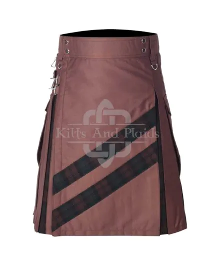 Brown Cotton Brown Watch Hybrid Kilt