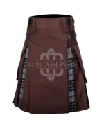 Brown Cotton Gray Watch Hybrid Kilt