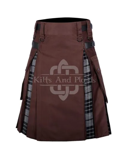 Brown Cotton Gray Watch Hybrid Kilt