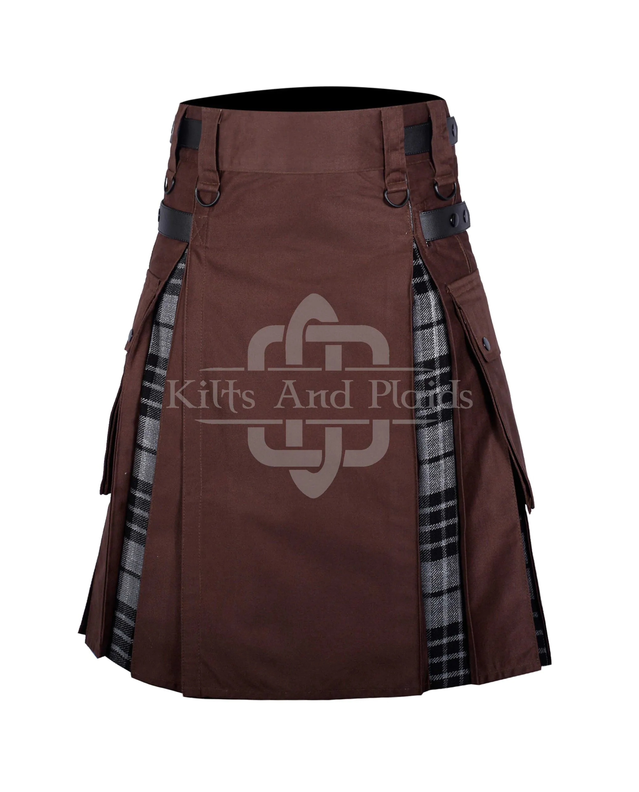 Brown Cotton Gray Watch Hybrid Kilt