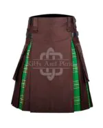 Brown Cotton Irish Hybrid Kilt