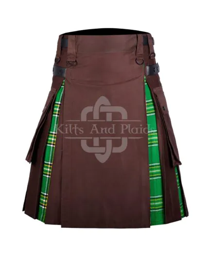 Brown Cotton Irish Hybrid Kilt