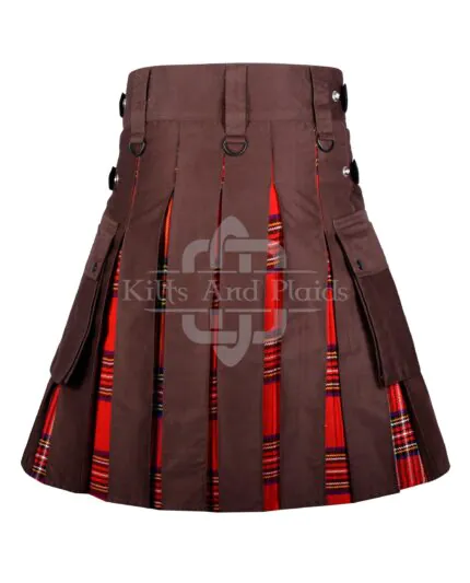 Brown Cotton Royal Stewart Hybrid Kilt